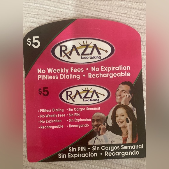 Raza International And Long Distance Calling Card $5 Value Highest Minutes - Picture 1 of 1